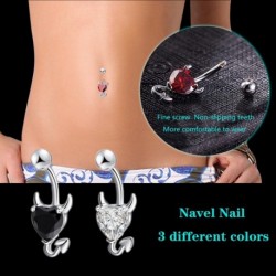 1db divat kis ördög csillogó szív alakú cirkónium rozsdamentes acél köldök köröm női testpiercing ékszerek