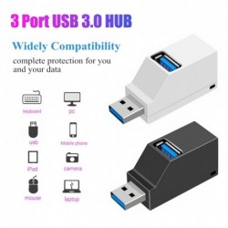 3 portos USB hub nagy sebességű elosztó Plug and Play busz fekete színnel
