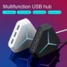 6 USB hub 1 M kábelmegosztó TF kártyaolvasóval SD mikrofon AUX fényhűtéses töltés USB 2.0 hub