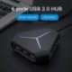 6 USB hub 1 M kábelmegosztó TF kártyaolvasóval SD mikrofon AUX fényhűtéses töltés USB 2.0 hub