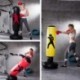 Felfújható ökölvívó oszlop szabadon álló fitnesz dekompressziós Összecsukható 63 hüvelykes PVC boxzsák