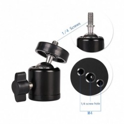 Mini fém gömbfejű cipőadapter 1/4 csavaros felület univerzális gömb típusú fényképezőgép állvány konzol