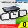 Kültéri érzékelő fény 3 fejű napfény nagy fényerejű 74LED 360 ° os szöggel állítható IP65 vízálló automatikus