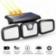 Kültéri érzékelő fény 3 fejű napfény nagy fényerejű 74LED 360 ° os szöggel állítható IP65 vízálló automatikus