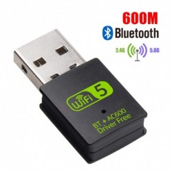 USB WiFi Bluetooth adapter 600Mbps kétsávos 2,4 / 5Ghz vezeték nélküli vevő USB WiFi hardverkulcs PC / laptop / asztali