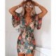 Női szexi nyomtatott Vnyakú rövid ujjú ruha