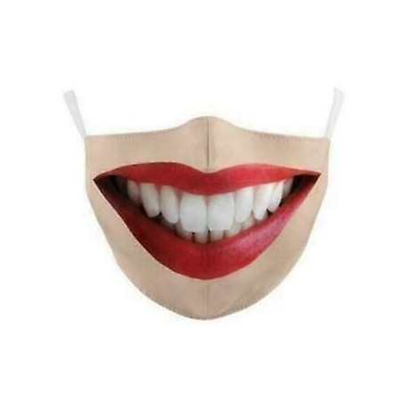 * 4 - Vicces mosható arcmaszk fél arc száj Mark HipHop Cospaly Party One Size Mask0