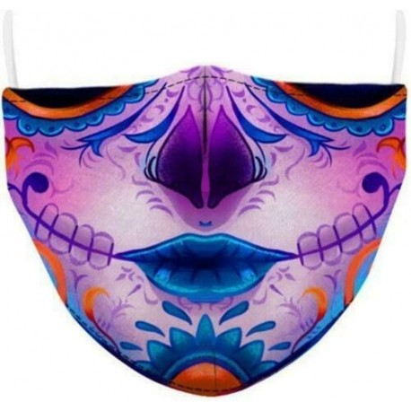 Design-18 - Mosható arcmaszk fél arc koponya száj Mark HipHop Cospaly Party One Size Mask0