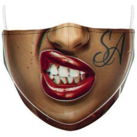 Design-60 - Mosható arcmaszk fél arc koponya száj Mark HipHop Cospaly Party One Size Mask0