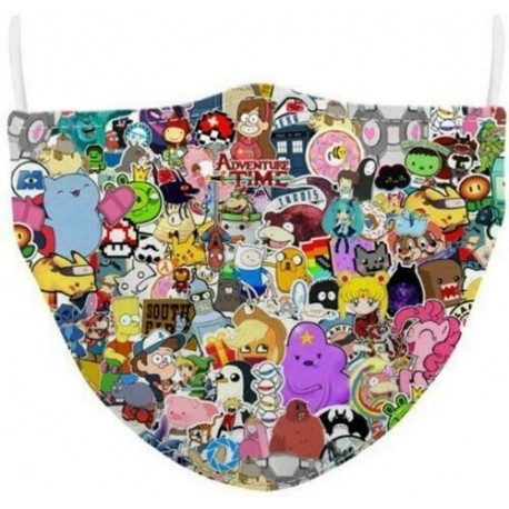 Design-36 - Mosható arcmaszk fél arc koponya száj Mark HipHop Cospaly Party One Size Mask0