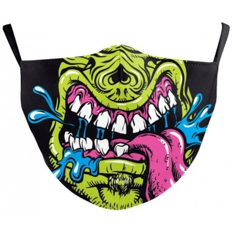 * 89 - Vicces mosható arcmaszk fél arc száj Mark HipHop Cospaly Party One Size Bib 1