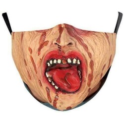 * 133 - Vicces mosható arcmaszk fél arc száj Mark HipHop Cospaly Party One Size Bib
