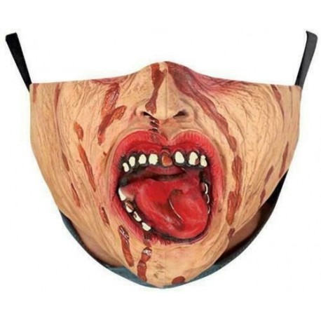 * 133 - Vicces mosható arcmaszk fél arc száj Mark HipHop Cospaly Party One Size Bib