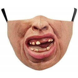 * 110 - Vicces mosható arcmaszk fél arc száj Mark HipHop Cospaly Party One Size Bib