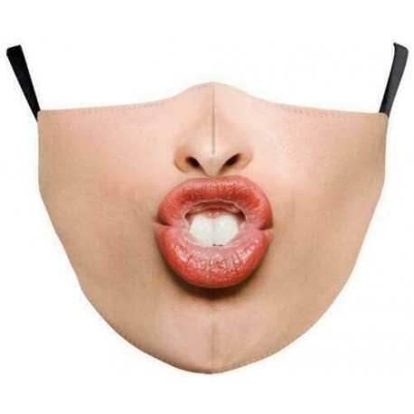 * 166 - Vicces mosható arcmaszk fél arc száj Mark HipHop Cospaly Party One Size Bib