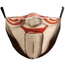 * 147 - Vicces mosható arcmaszk fél arc száj Mark HipHop Cospaly Party One Size Bib