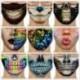 Virág alakú - Nők Férfi Gyerekek 3D Funny Mouth Mark Cover Facemask Mosható Hip Hop Party MagicB