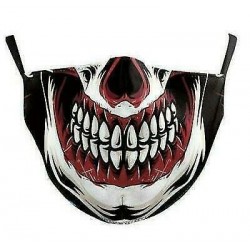 Véres koponya - Nők Férfi Gyerekek 3D Funny Mouth Mark Cover Facemask Mosható Hip Hop Party MagicB