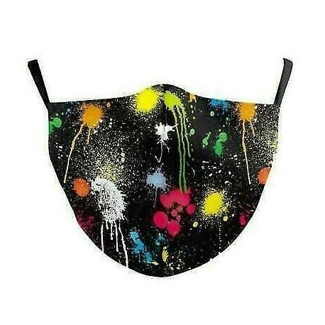 Tie Dye Print - Nők Férfi Gyerekek 3D Funny Mouth Mark Cover Facemask Mosható Hip Hop Party MagicB