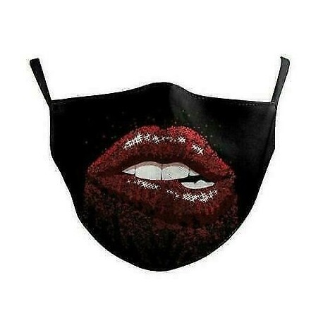 Vörös ajak - Nők Férfi Gyerekek 3D Funny Mouth Mark Cover Facemask Mosható Hip Hop Party MagicB