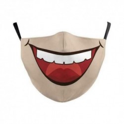 * 3 - Vicces mosható arcmaszk fél arc száj Mark HipHop Cospaly Party One Size Bib