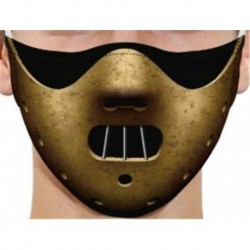 * 7 - Férfi újrafelhasználható unisex vicces mosható arcmaszk fél arc száj Mark HipHop rajzfilm