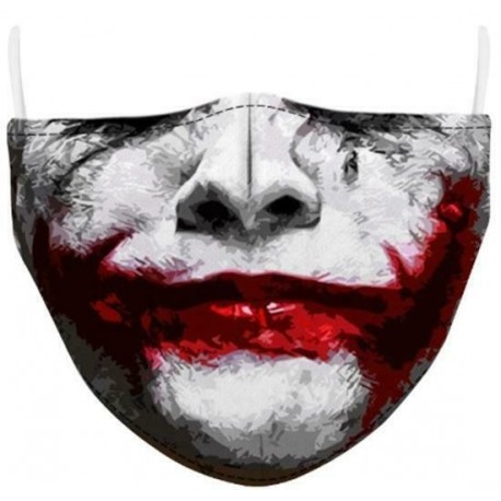* 8 - Férfi újrafelhasználható unisex vicces mosható arcmaszk fél arc száj Mark HipHop rajzfilm