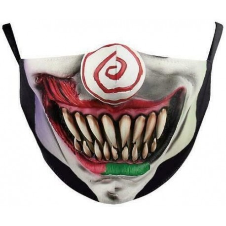 * 184 - Mosható arcmaszk fél arc koponya száj Mark HipHop Cospaly Party One Size Mask0