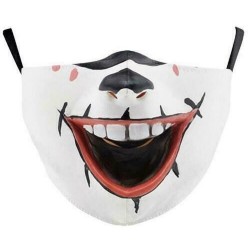 * 174 - Mosható arcmaszk fél arc koponya száj Mark HipHop Cospaly Party One Size Mask0