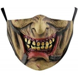 * 124. - Mosható arcmaszk fél arc koponya száj Mark HipHop Cospaly Party One Size Mask0