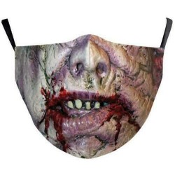 * 100 - Mosható arcmaszk fél arc koponya száj Mark HipHop Cospaly Party One Size Mask0