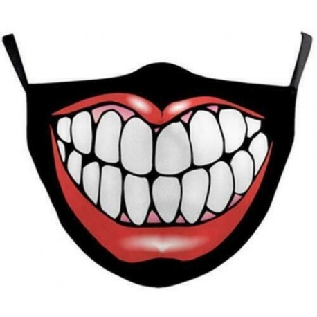 * 197 - Mosható arcmaszk fél arc koponya száj Mark HipHop Cospaly Party One Size Mask0