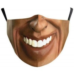 * 177 - Mosható arcmaszk fél arc koponya száj Mark HipHop Cospaly Party One Size Mask0
