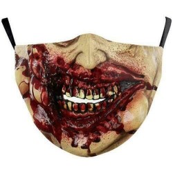 * 123 - Mosható arcmaszk fél arc koponya száj Mark HipHop Cospaly Party One Size Mask0