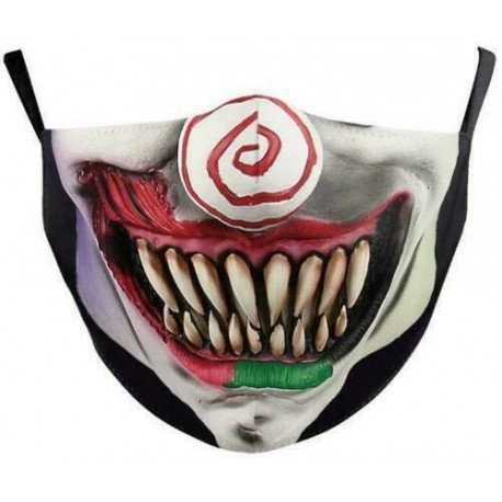 * 178. - Mosható arcmaszk fél arc koponya száj Mark HipHop Cospaly Party One Size Mask0