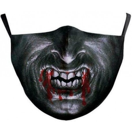 * 136 - Mosható arcmaszk fél arc koponya száj Mark HipHop Cospaly Party One Size Mask0