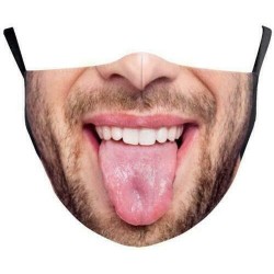 * 28 - Mosható arcmaszk fél arc koponya száj Mark HipHop Cospaly Party One Size Mask0