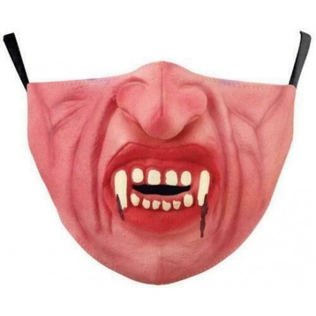 * 117. - Mosható arcmaszk fél arc koponya száj Mark HipHop Cospaly Party One Size Mask0