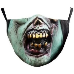 * 32 - Mosható arcmaszk fél arc koponya száj Mark HipHop Cospaly Party One Size Mask0