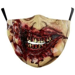 * 132. - Mosható arcmaszk fél arc koponya száj Mark HipHop Cospaly Party One Size Mask0