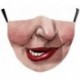* 163 - Unisex Halloween 3d Funny Mouth Mark Cover Facemask Mosható Hip Hop Party Magic