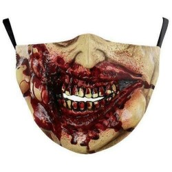 * 17 - Unisex Halloween 3d Funny Mouth Mark Cover Facemask Mosható Hip Hop Party Magic
