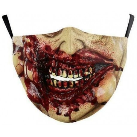 * 17 - Unisex Halloween 3d Funny Mouth Mark Cover Facemask Mosható Hip Hop Party Magic