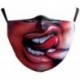 * 115 - Unisex Halloween 3d Funny Mouth Mark Cover Facemask Mosható Hip Hop Party Magic