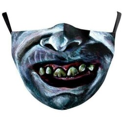 * 65 - Unisex Halloween 3d Funny Mouth Mark Cover Facemask Mosható Hip Hop Party Magic