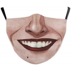 * 70 - Unisex Halloween 3d Funny Mouth Mark Cover Facemask Mosható Hip Hop Party Magic