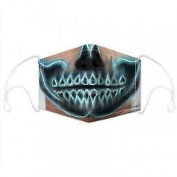 Röntgen koponya - Mens Womens Kids 3D Funny Mouth Mark Fabric Facemask Mosható Party Magic Gothic