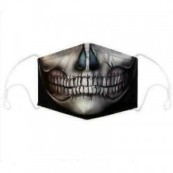 Kalóz koponya - Mens Womens Kids 3D Funny Mouth Mark Fabric Facemask Mosható Party Magic Gothic