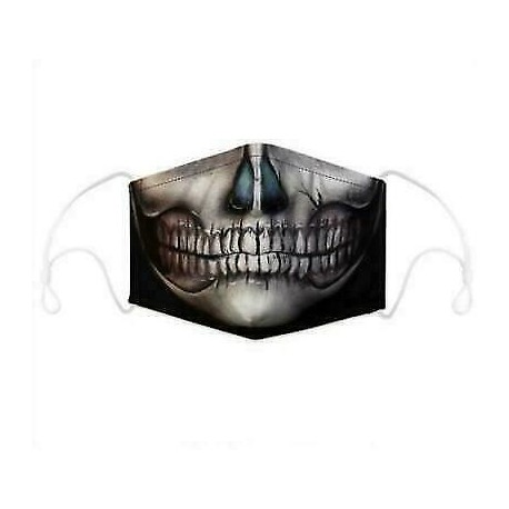 Kalóz koponya - Mens Womens Kids 3D Funny Mouth Mark Fabric Facemask Mosható Party Magic Gothic