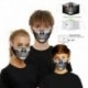 Fekete-fehér zebra nyomtatva - Mens Womens Kids 3D Funny Mouth Mark Fabric Facemask Mosható Party Magic Gothic